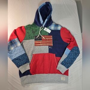 Polo Ralph Lauren Colorblock Hoodie with Flag Patch